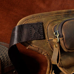 Handmade Leather Mens Waist Bag Hip Pack Belt Bag Fanny Pack Bumbag Chest Bag Sling Bag for Men