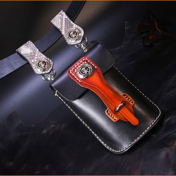 Handmade Leather Mens Waist Bag Hip Pack Belt Bag Fanny Pack Bumbag for Men