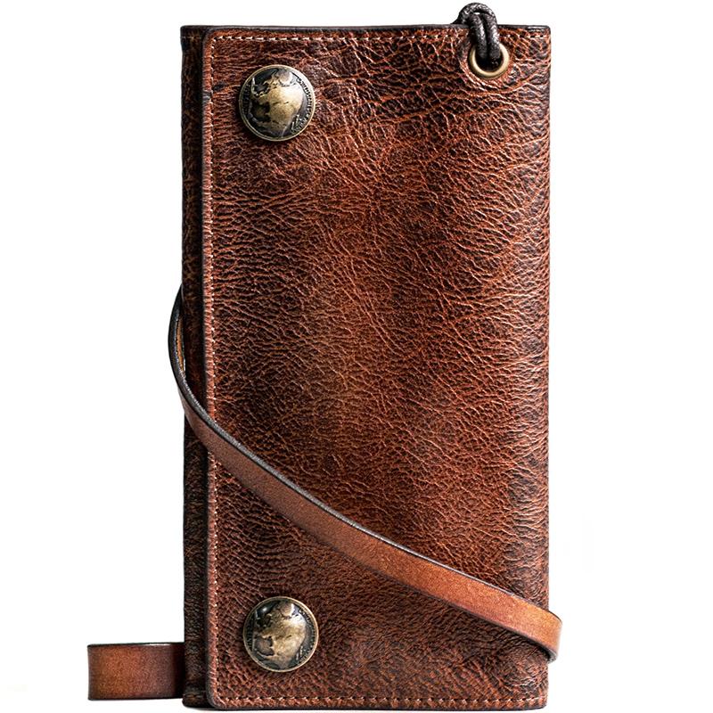 Handmade Brown Braided Leather Wallet Chain - 24" / 61cm, Biker Style, Men's Motorcycle Trucker Jeans Accessory