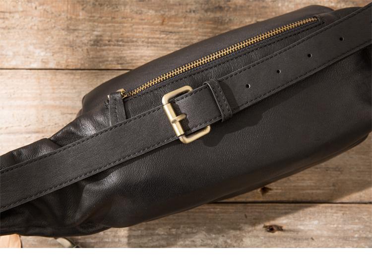 Leather Mens Fanny Pack Mens Black Waist Bags Hip Pack Belt Bag For Me –  iwalletsmen