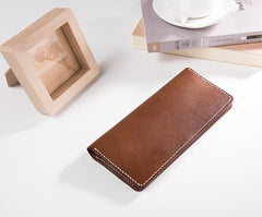 Handmade Leather Mens Clutch Wallet Cool Leather Wallet Long Phone Wallets for Men