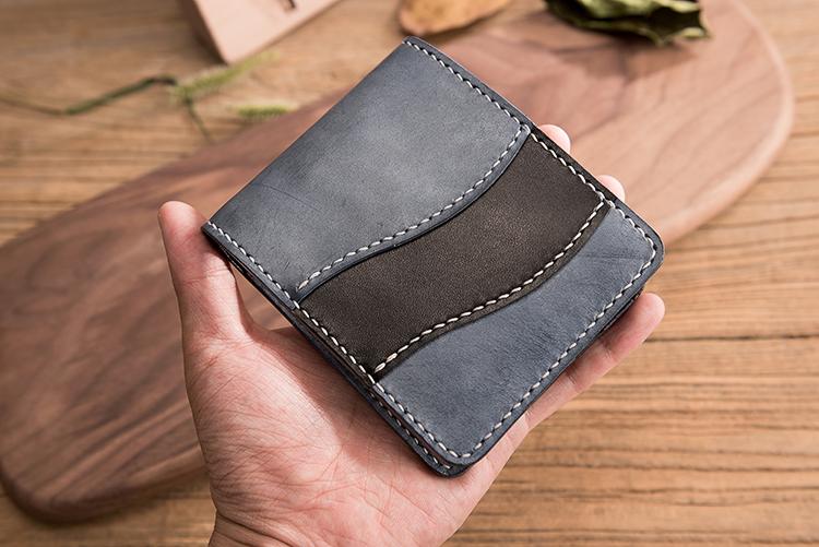 Handmade Leather Mens Cool Slim Leather Wallet Men Small Wallets Trifo –  iChainWallets