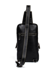 Leather Mens Cool Sling Bag Crossbody Bag Chest Bag for men