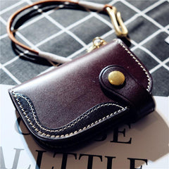 Cool Leather Mens Key Wallet Small Chain Wallet for Mens
