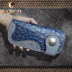 Handmade Leather Biker Wallet Mens Cool Chain Wallet Long Wallet Trucker Wallet with Chain