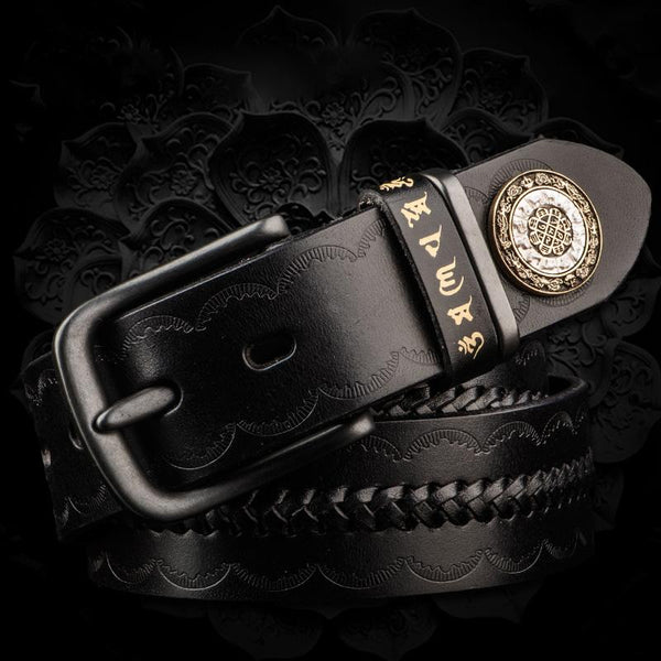 Handmade Genuine Leather Mens Belt Cool Leather Men Black Belts for Men