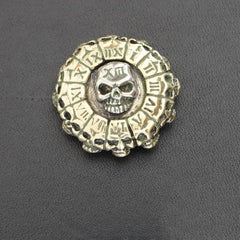 Wallet Conchos Skull Death Clock Conchos Button Skull Conchos Screw Back Decorate Concho Silver Skull Biker Wallet Concho Wallet Conchos