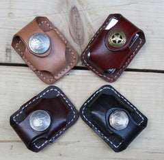 Cool Leather Zippo Lighter Pouches with Loop Biker Zippo lighter cases with Clip