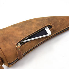 Cool Leather Sling Bag for Men Vintage Chest Crossbody Sling Bag For Men