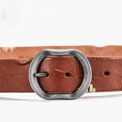 Handmade Genuine Leather Cool Belt Custom Mens Leather Men Brown Black Belt - iChainWallets