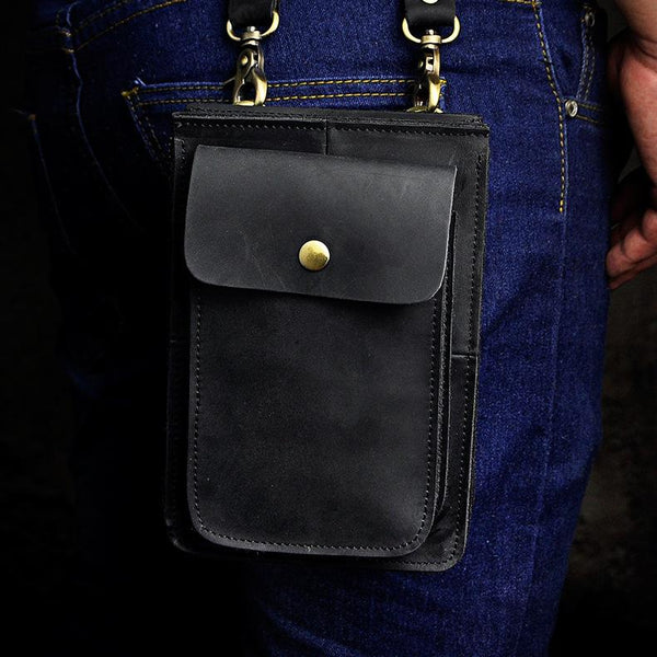 Handmade Leather Mens Waist Bag Hip Pack Belt Bag Fanny Pack Bumbag Chest Bag Sling Bag for Men