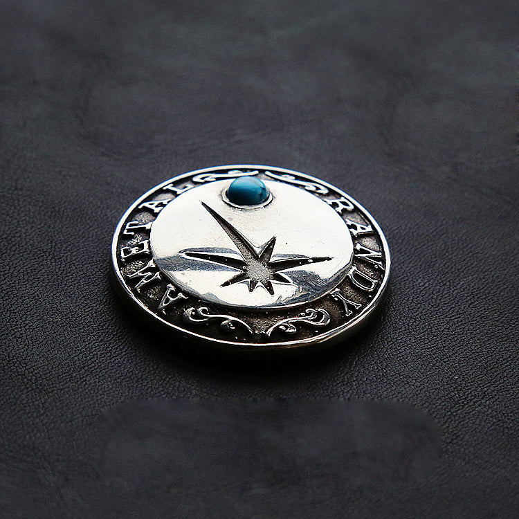 Silver Wallet Conchos Turquoise Star Conchos Button Conchos Screw Back Decorate Concho Turquoise Star Biker Wallet Concho