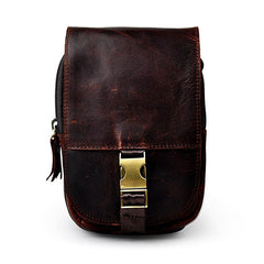 Handmade Leather Mens Small Cigarette Cases Waist Bag Hip Pack Belt Bag Fanny Pack Bumbag for Men