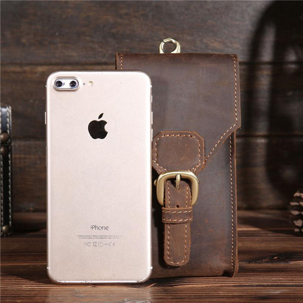 Cool MEN LEATHER Cell Phone Holsters Belt Pouch for Men