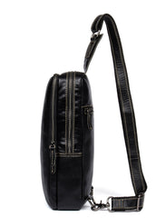 Leather Mens Cool Sling Bag Crossbody Bag Chest Bag for men