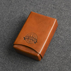 Handmade Beige Leather Mens 20pcs Cigarette Case Cool Custom Cigarette Case for Men