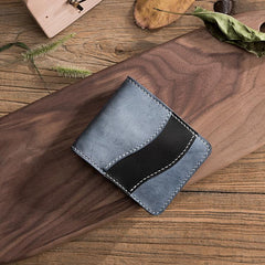 Handmade Leather Mens Cool Slim Leather Wallet Men Small Wallets Bifold for Men