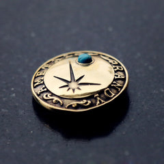 Silver Wallet Conchos Turquoise Star Conchos Button Conchos Screw Back Decorate Concho Turquoise Star Biker Wallet Concho