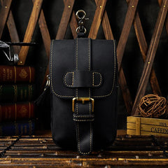 Genuine Leather Mens Small Cigarette Cases Waist Bag Hip Pack Belt Bag Fanny Pack Bumbag for Men