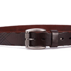 Handmade Genuine Leather Cool Belt Custom Mens Leather Men Brown Black Belt - iChainWallets