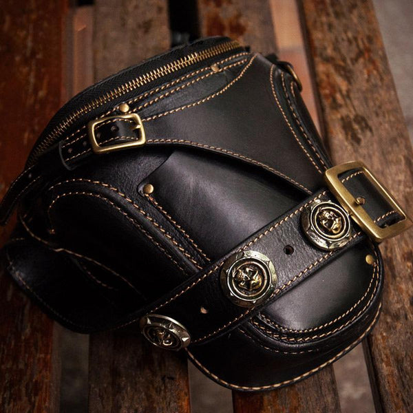 Leather Belt Pouches Mens Small Cases Waist Bag Hip Pack Belt Bag for Men