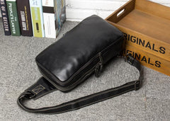 Leather Mens Cool Sling Bag Crossbody Bag Chest Bag for men