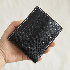 [On Sale] Handmade Cool Mens Snake Skin Small Wallet Slim billfold Wallets with Zippers