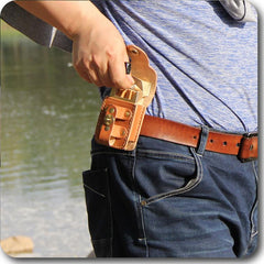 Cool Leather Mens Cigarette Case with Belt Loop Cigarette Holder Lighter Holder for Men