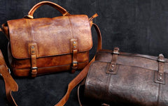 Genuine Leather Mens Cool Messenger Bag Briefcase Chest Bag Bike Bag Cycling Bag for men