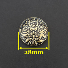 Chinese Dragon Brass Wallet Concho Chinese Dragon Conchos Button Conchos Brass Screw Back Decorate Concho Chinese Dragon Brass Biker Wallet Concho Wallet Conchos