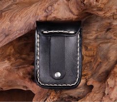 Cool Coffee Leather Mens Engraved Tiger Cigarette Holder Case lighter Holder for Men