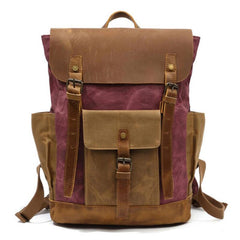 Waxed Canvas Mens Travel Backpack Canvas Backpacks Canvas School Backpack for Men