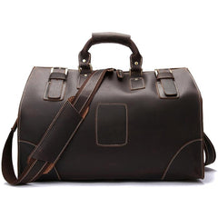 Vintage Leather Mens Large Doctor Style Weekender Bag Travel Bag Duffle Bag