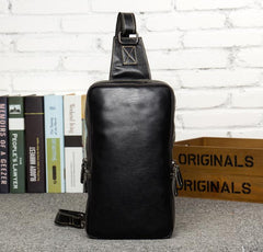 Leather Mens Cool Sling Bag Crossbody Bag Chest Bag for men