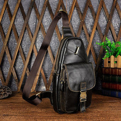 Leather Mens Chest Bag Sling Bags Sling One Shoulder Bag Sling Backpack for men