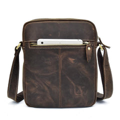 Handmade Leather Mens Cool Small Messenger Bag iPad Bag Chest Bag Bike Bag Cycling Bag for men