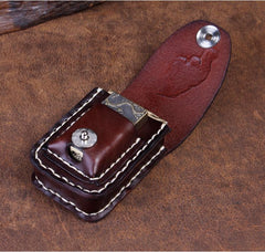 Cool Leather Mens Engraved Tiger Cigarette Holder Cases lighter Holder for Men