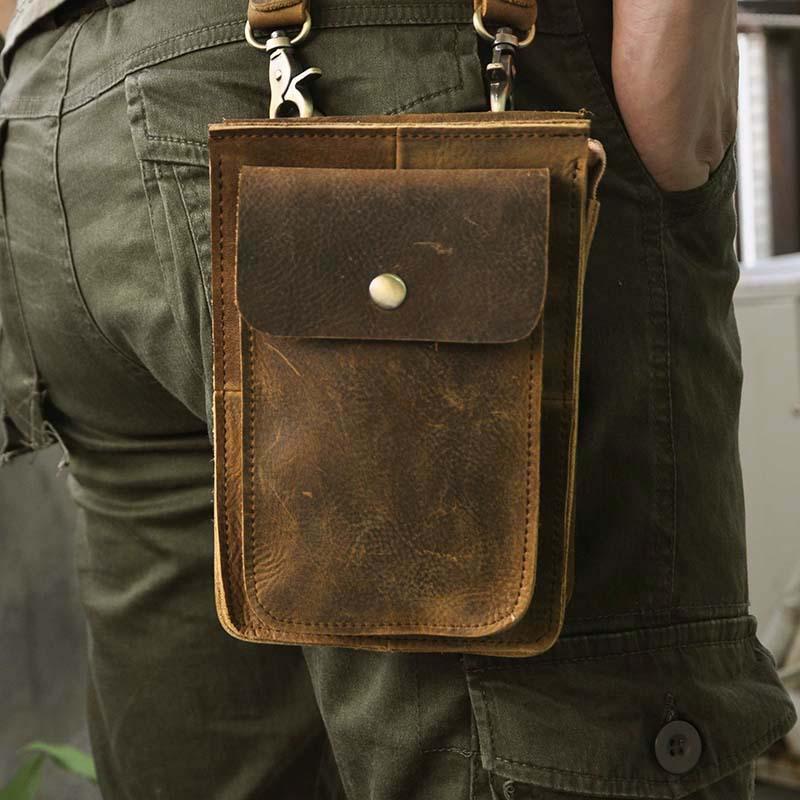 Leather Mens Cool Sling Bag Crossbody Bag Chest Bag Fanny Pack for men –  iwalletsmen