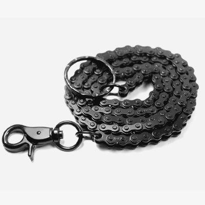 Cool Men's Women's Silver Bike Chain Long Biker Wallet Chain Pants Chain For Men - Back View
