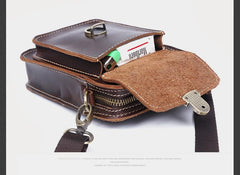 Handmade Leather Mens Waist Bag Hip Pack Belt Bag Fanny Pack Bumbag for Men