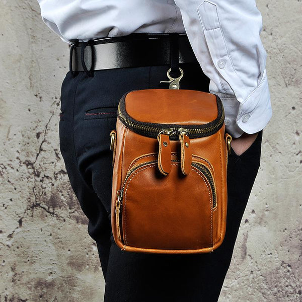 MEN LEATHER Belt Pouch Cell Phone Holsters WAIST BAG BELT BAG for Men