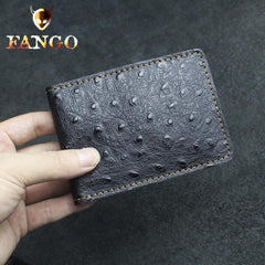 Handmade Leather Mens License Wallets Cool Short Wallet Card Holder Small Card Slim Wallets for Men