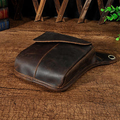 Leather Mens Small Belt Pouch Waist Bags BELT BAG Small Side Bag For Men