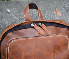 Vintage Leather Men's 13inch Computer Backpack Travel Backpack For Men