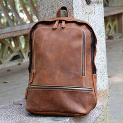 Vintage Leather Men's 13inch Computer Backpack Travel Backpack For Men