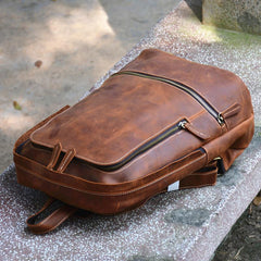 Vintage Leather Men's 13inch Computer Backpack Travel Backpack For Men