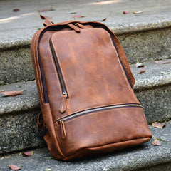 Vintage Leather Men's 13inch Computer Backpack Travel Backpack For Men