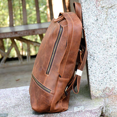 Vintage Leather Men's 13inch Computer Backpack Travel Backpack For Men
