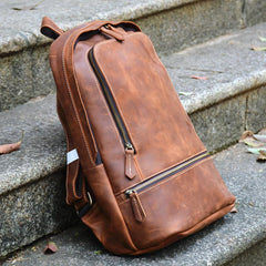 Vintage Leather Men's 13inch Computer Backpack Travel Backpack For Men
