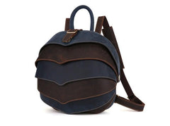 Unique Leather Cool Bug Mens Backpacks Round School Backpack Travel Backpack for Men
